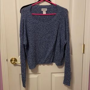 Blue Knit Long Sleeve Fleece
